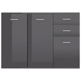 NNEVL Sideboard High Gloss Grey 105x30x75 cm Chipboard