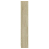 NNEVL 4-Tier Book Cabinet White and Sonoma Oak 80x24x142 cm Engineered Wood