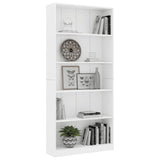 NNEVL 5-Tier Book Cabinet White 80x24x175 cm Engineered Wood