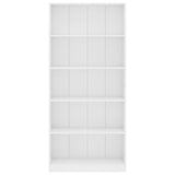 NNEVL 5-Tier Book Cabinet White 80x24x175 cm Engineered Wood