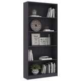 NNEVL 5-Tier Book Cabinet Grey 80x24x175 cm Engineered Wood