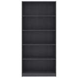 NNEVL 5-Tier Book Cabinet Grey 80x24x175 cm Engineered Wood