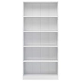 NNEVL 5-Tier Book Cabinet High Gloss White 80x24x175 cm Engineered Wood