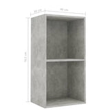NNEVL 2-Tier Book Cabinet Concrete Grey 40x30x76.5 cm Engineered Wood