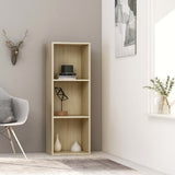 NNEVL 3-Tier Book Cabinet Sonoma Oak 40x30x114 cm Engineered Wood