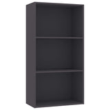 NNEVL 3-Tier Book Cabinet Grey 60x30x114 cm Engineered Wood