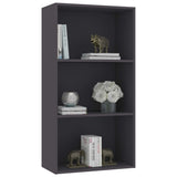 NNEVL 3-Tier Book Cabinet Grey 60x30x114 cm Engineered Wood