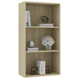 NNEVL 3-Tier Book Cabinet Sonoma Oak 60x30x114 cm Chipboard