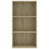 NNEVL 3-Tier Book Cabinet Sonoma Oak 60x30x114 cm Chipboard