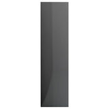 NNEVL 3-Tier Book Cabinet High Gloss Grey 60x30x114 cm Chipboard