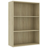 NNEVL 3-Tier Book Cabinet Sonoma Oak 80x30x114 cm Chipboard