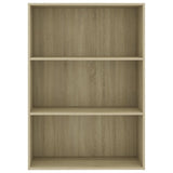 NNEVL 3-Tier Book Cabinet Sonoma Oak 80x30x114 cm Chipboard