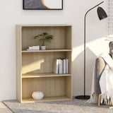 NNEVL 3-Tier Book Cabinet Sonoma Oak 80x30x114 cm Chipboard