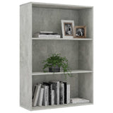 NNEVL 3-Tier Book Cabinet Concrete Grey 80x30x114 cm Engineered Wood
