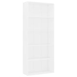NNEVL 5-Tier Book Cabinet White 80x30x189 cm Engineered Wood