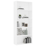 NNEVL 5-Tier Book Cabinet White 80x30x189 cm Engineered Wood