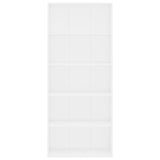 NNEVL 5-Tier Book Cabinet White 80x30x189 cm Engineered Wood