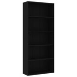 NNEVL 5-Tier Book Cabinet Black 80x30x189 cm Chipboard