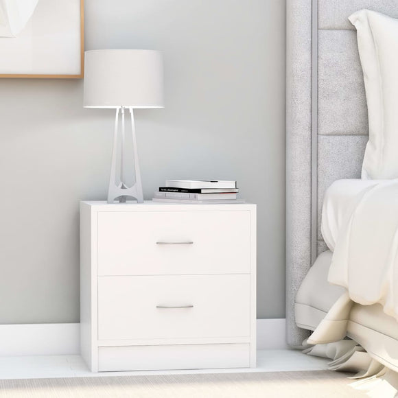 NNEVL Bedside Cabinet White 40x30x40 cm Chipboard