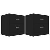 NNEVL Bedside Cabinets 2 pcs Black 40x30x40 cm Chipboard