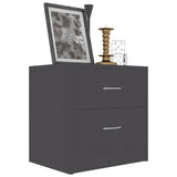 NNEVL Bedside Cabinets 2 pcs Grey 40x30x40 cm Chipboard