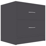 NNEVL Bedside Cabinets 2 pcs Grey 40x30x40 cm Chipboard