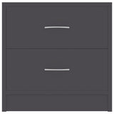 NNEVL Bedside Cabinets 2 pcs Grey 40x30x40 cm Chipboard