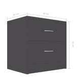 NNEVL Bedside Cabinets 2 pcs Grey 40x30x40 cm Chipboard