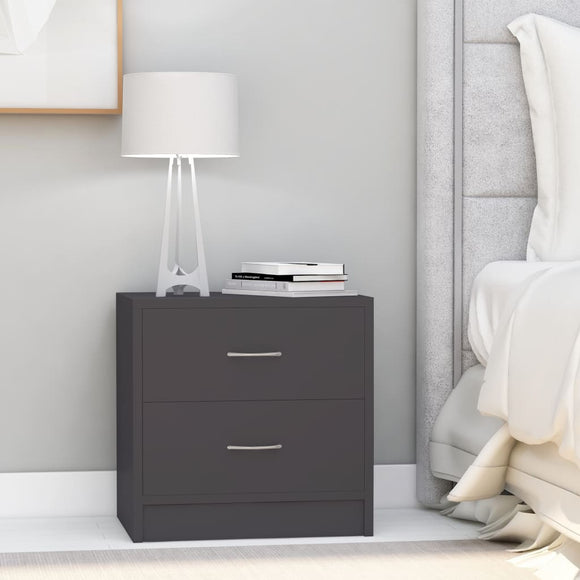 NNEVL Bedside Cabinets 2 pcs Grey 40x30x40 cm Chipboard
