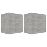 NNEVL Bedside Cabinets 2 pcs Concrete Grey 40x30x40 cm Chipboard