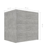 NNEVL Bedside Cabinets 2 pcs Concrete Grey 40x30x40 cm Chipboard