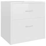 NNEVL Bedside Cabinet High Gloss White 40x30x40 cm Chipboard
