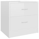 NNEVL Bedside Cabinets 2 pcs High Gloss White 40x30x40 cm Chipboard