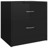 NNEVL Bedside Cabinet High Gloss Black 40x30x40 cm Chipboard