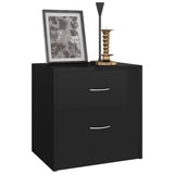 NNEVL Bedside Cabinet High Gloss Black 40x30x40 cm Chipboard