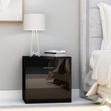 NNEVL Bedside Cabinet High Gloss Black 40x30x40 cm Chipboard