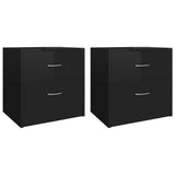 NNEVL Bedside Cabinets 2 pcs High Gloss Black 40x30x40 cm Chipboard