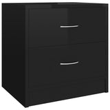 NNEVL Bedside Cabinets 2 pcs High Gloss Black 40x30x40 cm Chipboard