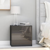 NNEVL Bedside Cabinet High Gloss Grey 40x30x40 cm Chipboard