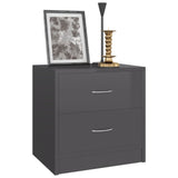 NNEVL Bedside Cabinets 2 pcs High Gloss Grey 40x30x40 cm Chipboard