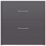 NNEVL Bedside Cabinets 2 pcs High Gloss Grey 40x30x40 cm Chipboard