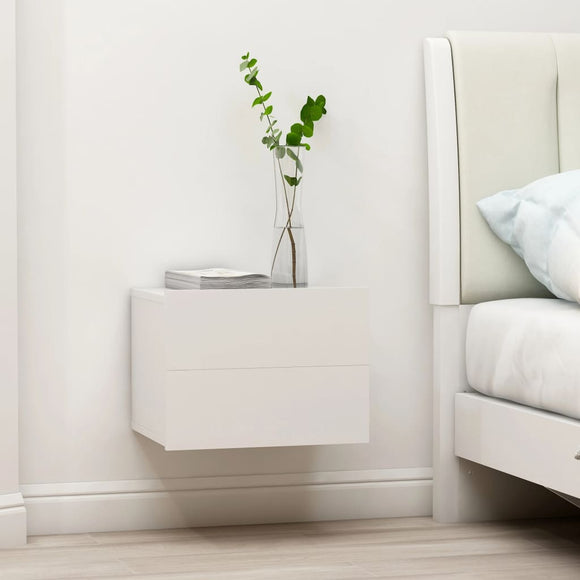 NNEVL Bedside Cabinet White 40x30x30 cm Chipboard