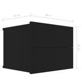 NNEVL Bedside Cabinet Black 40x30x30 cm Chipboard