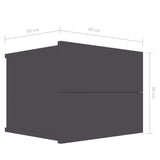 NNEVL Bedside Cabinet Grey 40x30x30 cm Chipboard