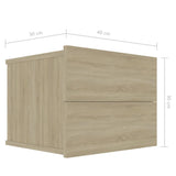 NNEVL Bedside Cabinets 2 pcs Sonoma Oak 40x30x30 cm Chipboard