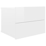 NNEVL Bedside Cabinet High Gloss White 40x30x30 cm Chipboard