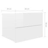 NNEVL Bedside Cabinet High Gloss White 40x30x30 cm Chipboard