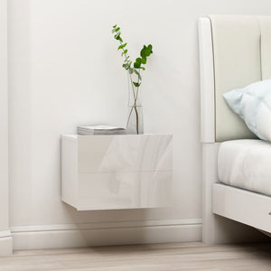 NNEVL Bedside Cabinet High Gloss White 40x30x30 cm Chipboard