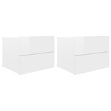 NNEVL Bedside Cabinets 2 pcs High Gloss White 40x30x30 cm Chipboard