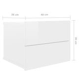 NNEVL Bedside Cabinets 2 pcs High Gloss White 40x30x30 cm Chipboard